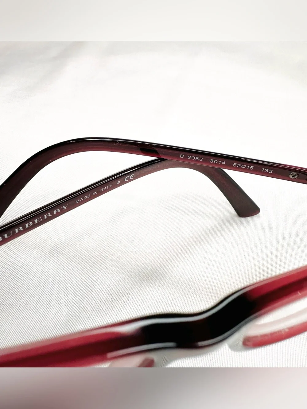 Burberry Women's Deep Burgundy Rectangular Glasses